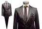 Preview: Herren Slim-fit Hochzeitsanzug Event Schwarz Glänzend
