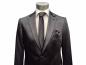 Preview: Herren Slim-fit Hochzeitsanzug Event Schwarz Glänzend