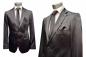 Preview: Herren Slim-fit Hochzeitsanzug Event Schwarz Glänzend