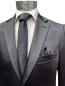Preview: Herren Slim-fit Hochzeitsanzug Event Schwarz Glänzend
