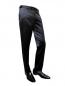 Preview: Glanz Herrenhose Schwarz ohne Bundfalte