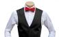 Preview: Herren Hochzeit Weste Slim Fit mit Rote Fliege