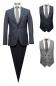 Preview: Slim Fit Anzug Dunkelblau Herren mit Weste und Reversnadel