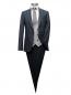 Preview: Slim Fit Anzug Dunkelblau Herren mit Weste und Reversnadel