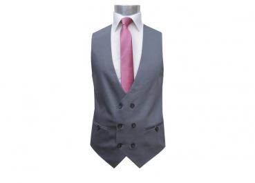 Slim Fit Herren Anzugweste 2-reihige Knopfleiste