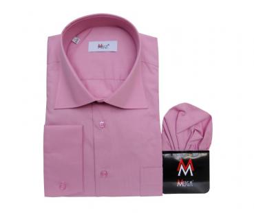 Herren Hemd Lang Arm mit Einstecktuch Klassisch