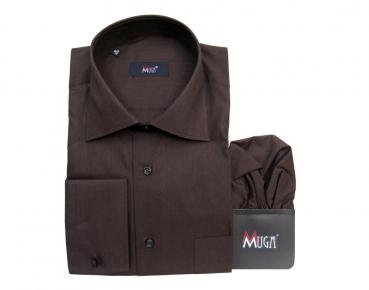 Herren Hemd Lang Arm mit Einstecktuch Klassisch
