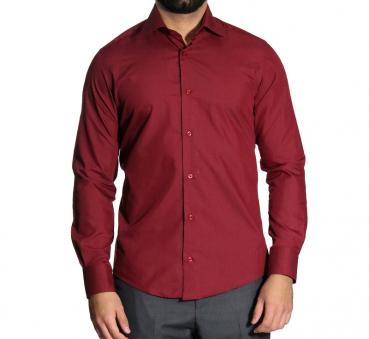 Herren Slim-fit Hemd mit Einstecktuch Langarm