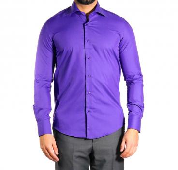 Herren Slim-fit Hemd mit Einstecktuch Langarm