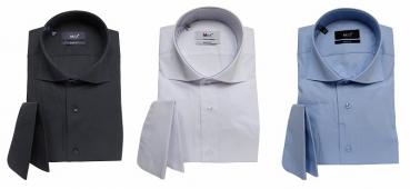 Haifischkragen Umschlagmanschetten Hemd Slim-fit