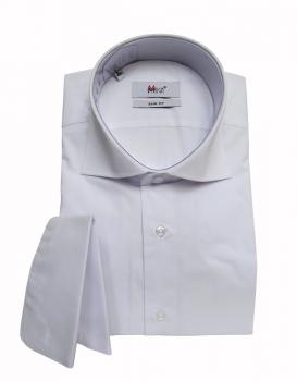 Haifischkragen Umschlagmanschetten Hemd Slim-fit