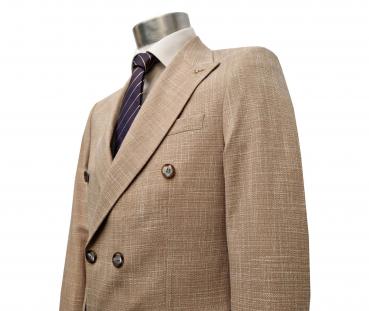 Vintage 2-Reiher Herren Anzug Slim Fit Hellbraun