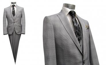 Karierte Anzug Slim-Fit Glencheck mit Weste