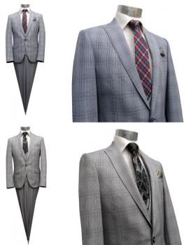 Karierte Anzug Slim-Fit Glencheck mit Weste
