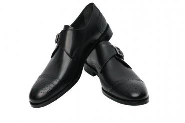 Herren Monk Strap Schnallenschuhe Leder