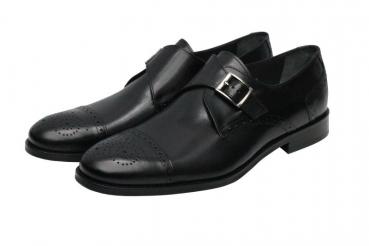 Herren Monk Strap Schnallenschuhe Leder