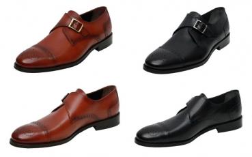 Herren Monk Strap Schnallenschuhe Leder