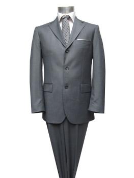 Modern Fit 3-Knopf Herren Anzug Grau