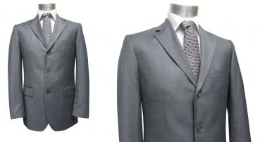 Modern Fit 3-Knopf Herren Anzug Grau
