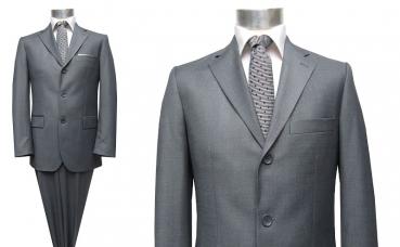 Modern Fit 3-Knopf Herren Anzug Grau