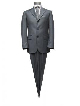 Modern Fit 3-Knopf Herren Anzug Grau