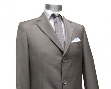 Herren Anzug 3-Knopf Khaki Grün Modern Fit