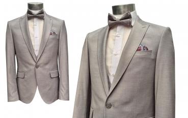 Slim Fit Herren Anzug mit Weste und Fliege