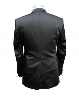 Herren Slim-fit Hochzeitsanzug Event Schwarz Glänzend