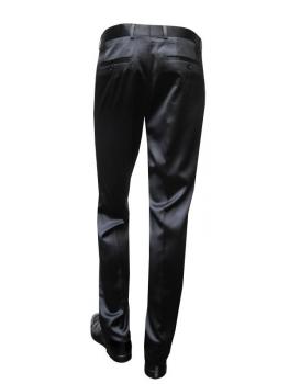 Glanz Herrenhose Schwarz ohne Bundfalte