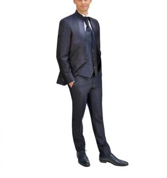 Jacquard Mao Kragen Hochzeitsanzug