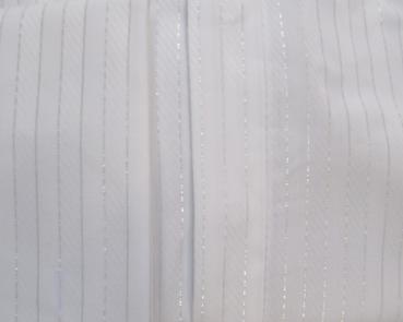 Vintage Umschlagmanschetten Hemd Weiß Lurex