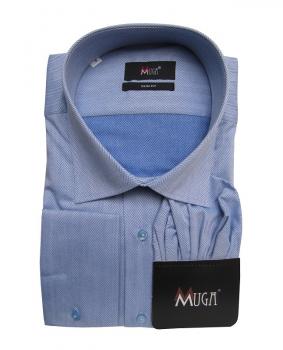 Fischgrät Slim-fit Herren Hemd Langarm