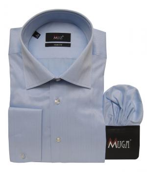 Fischgrät Slim-fit Herren Hemd Langarm