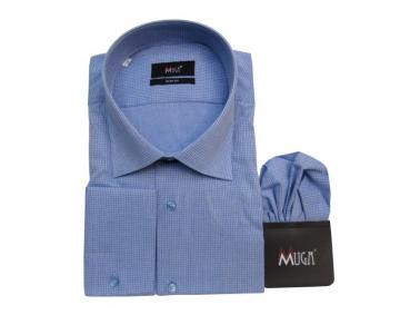Herren Hemd Slim-Fit Lang Arm Piqué