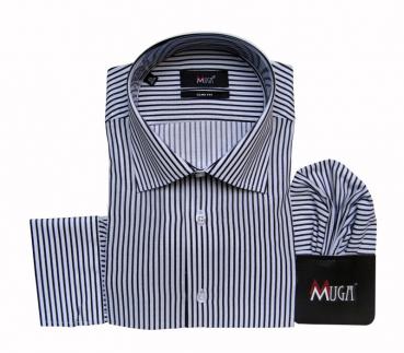 Herren Kombimanschetten Hemd Slim-Fit