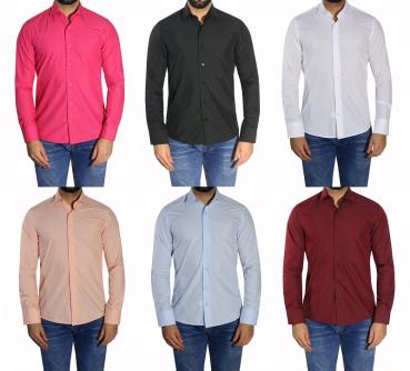 Slim-fit Herrenhemd Sportmanschette