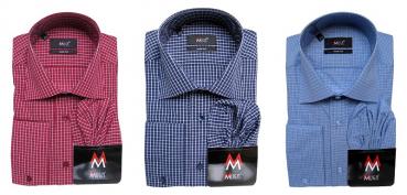 Herren Vichy Hemd Slim-fit Lang Arm