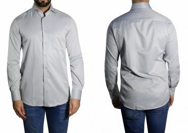 Diagonal gestreiftes Hemd Regular Langarm