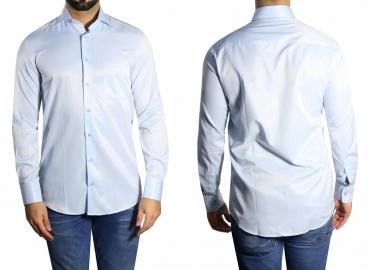 Diagonal gestreiftes Hemd Regular Langarm