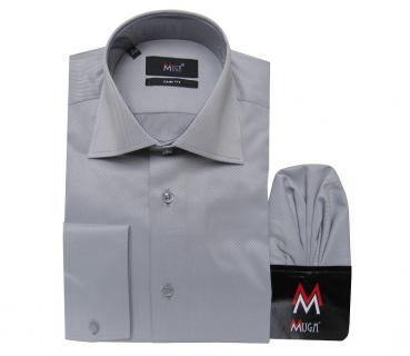 gestreiftes Herren Hemd Slim-fit Lang Arm