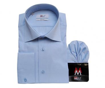 Uni Streifen Herrenhemd Slim-fit Lang Arm