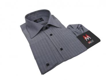 Extra Langarm Herren Hemd Fischgrät Slim-fit