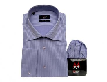 Extra Langarm Hemd Slim-fit Schattenstreifen