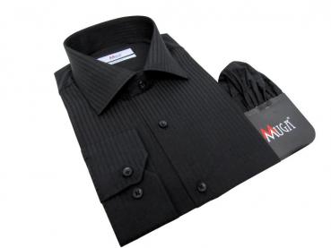 Slim Fit Langarm Herrenhemd Struktriert