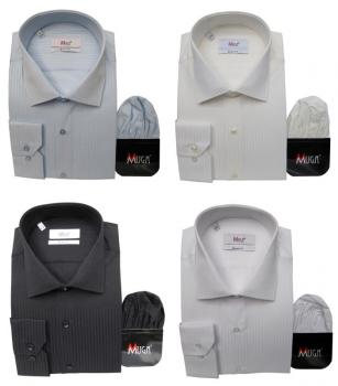 Slim Fit Langarm Herrenhemd Struktriert