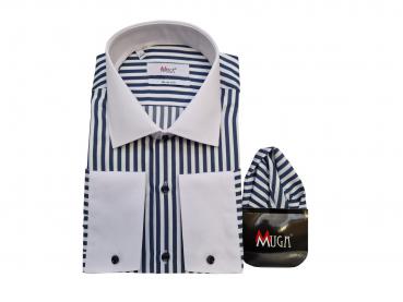 Winchester Kragen Hemd gestreift Slim Fit Langarm