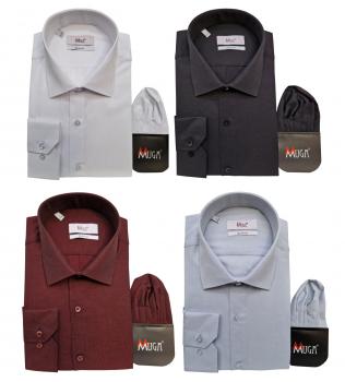 Langarm Herren Hemd gemustert Slim Fit