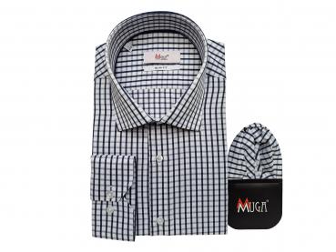 Langarmhemd Herren Hemd Slim fit Kariert