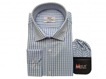 Langarmhemd Herren Hemd Slim fit Kariert