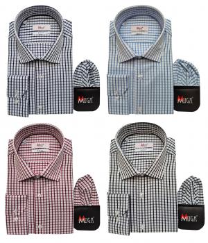 Langarmhemd Herren Hemd Slim fit Kariert
